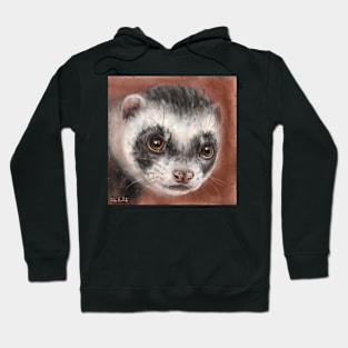 Painting of a Cute Ferret Looking Directly at You Hoodie